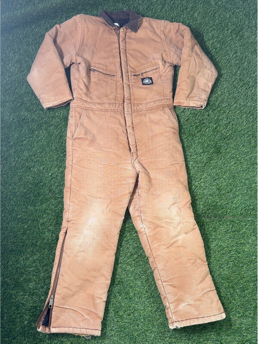 90s Polar King Made in USA Insulated Coverall Brown Cotton Mens Large